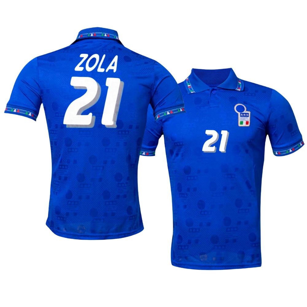 1994/95 Italy Home Jersey Zola #21 - Retro Soccer Jersey