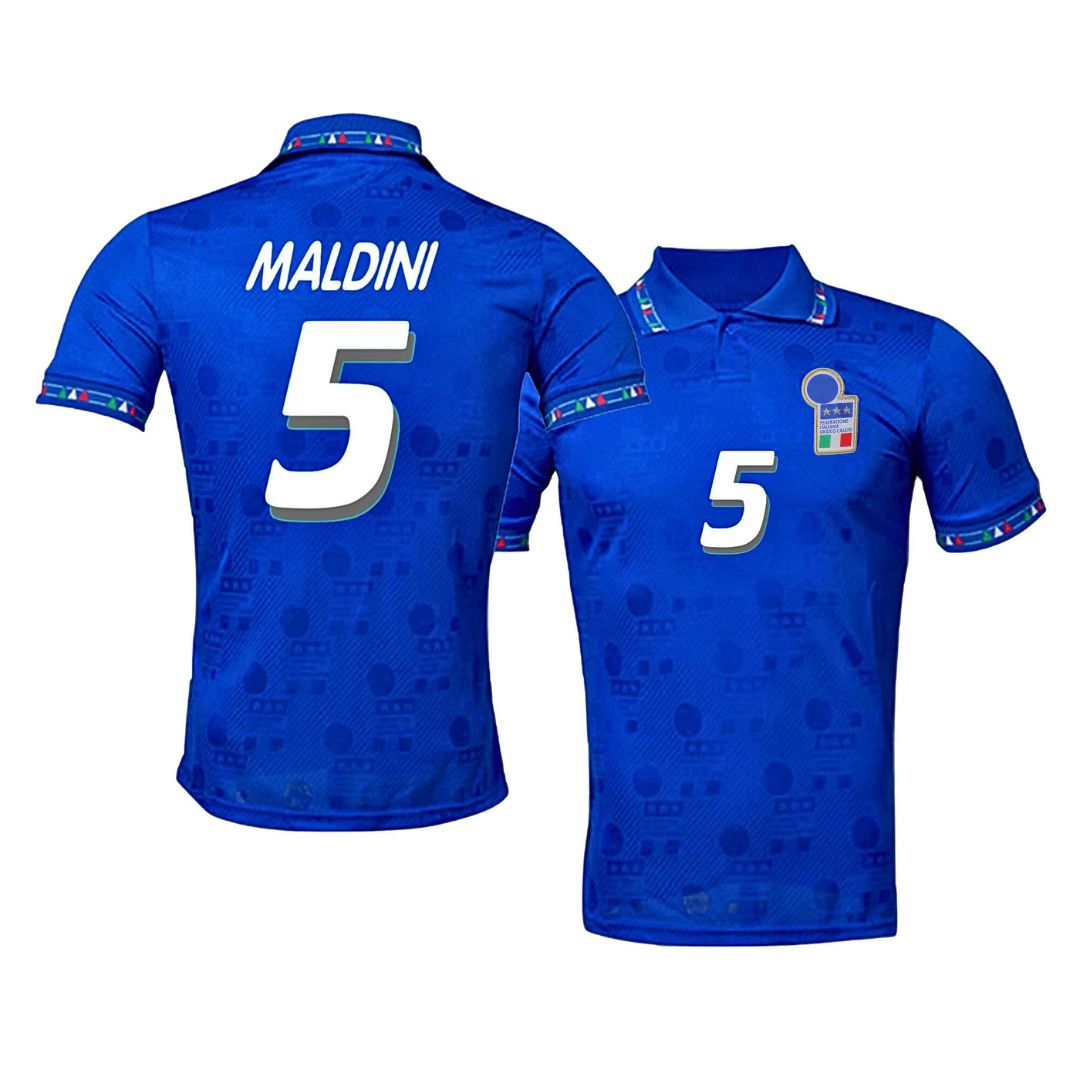 1994/95 Italy Home Jersey Maldini #5 - Retro Soccer Jersey