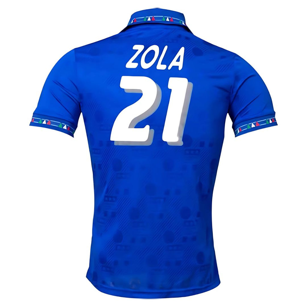 1994/95 Italy Home Jersey Zola #21 - Retro Soccer Jersey