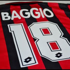 1996/97 AC Milan Home Jersey - Baggio 18 - Retro Soccer Jersey