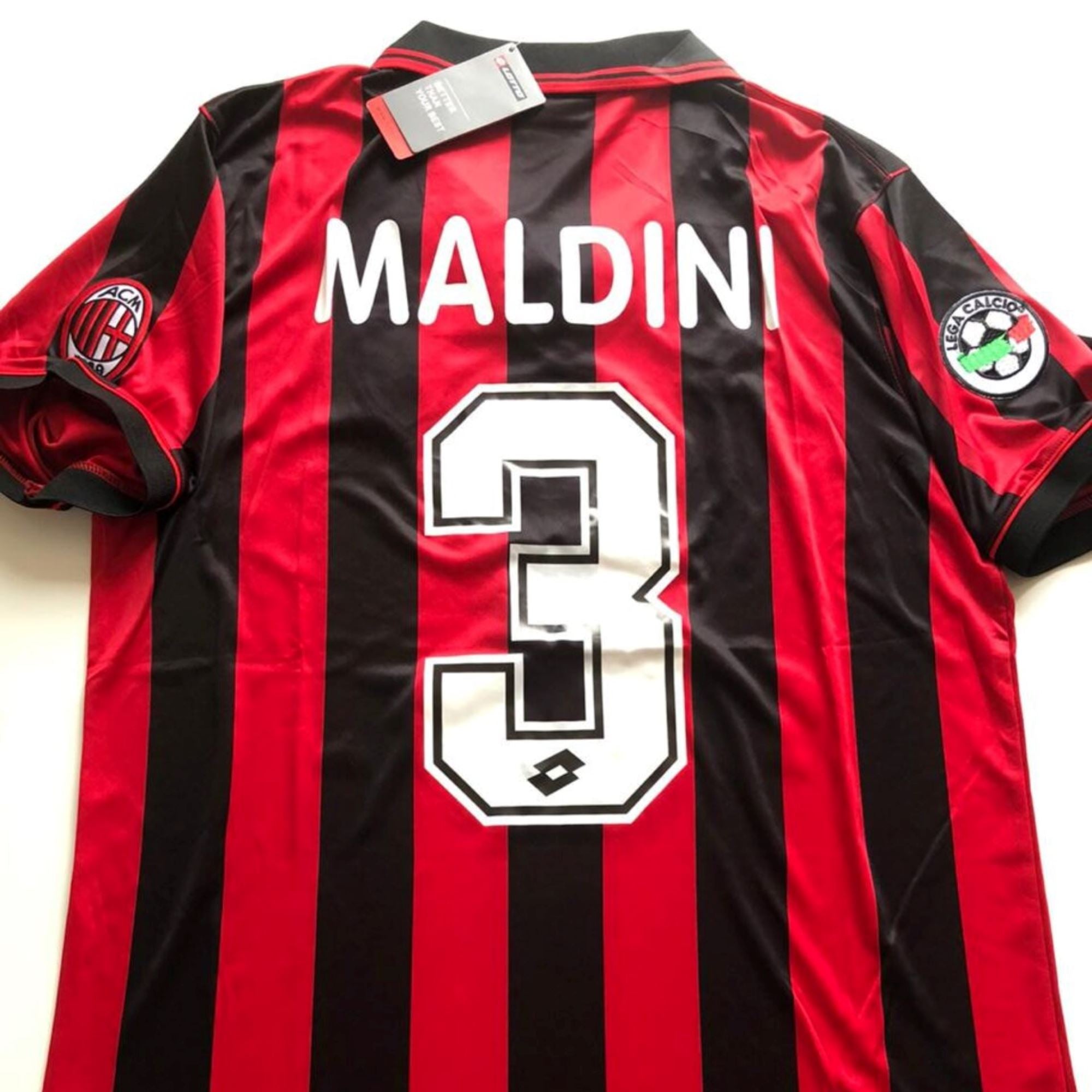 1996/97 AC Milan Home Jersey - Maldini 3 - Retro Soccer Jersey