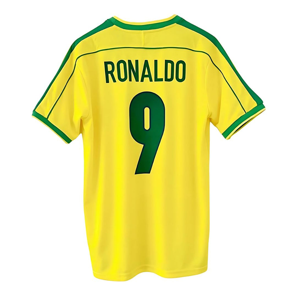1998 Brazil Home Jersey Ronaldo 9 - Retro Soccer Jersey