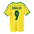 1998 Brazil Home Jersey Ronaldo 9 - Retro Soccer Jersey