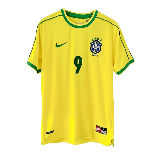 1998 Brazil Home Jersey Ronaldo 9 - Retro Soccer Jersey