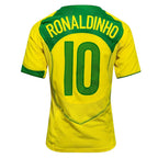 2004 BRAZIL HOME JERSEY – RONALDINHO 10 - Retro Soccer Jersey