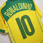 2004 BRAZIL HOME JERSEY – RONALDINHO 10 - Retro Soccer Jersey