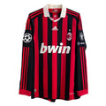 2009/10 AC Milan Home Jersey Long Sleeve - Retro Soccer Jersey