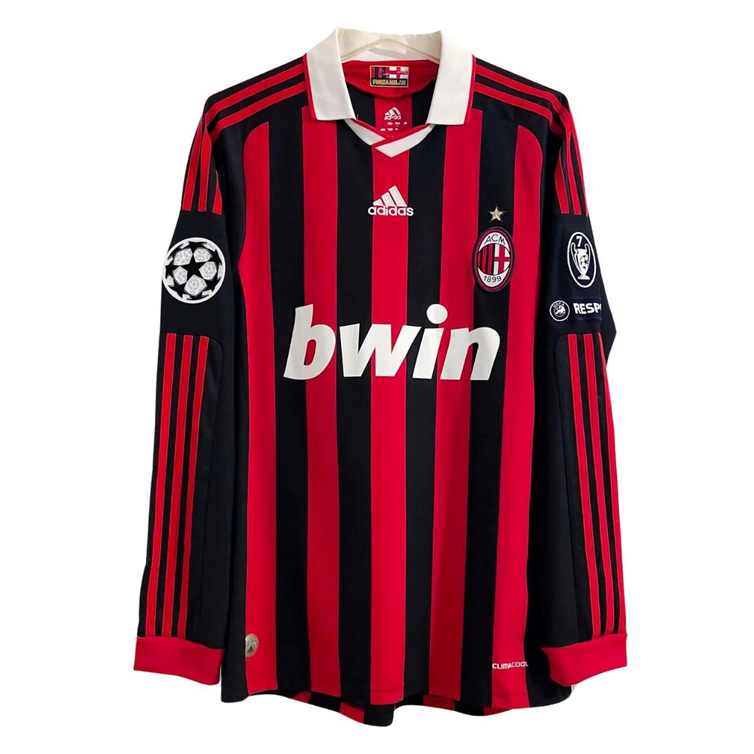 2009/10 AC Milan Home Jersey Long Sleeve - Retro Soccer Jersey