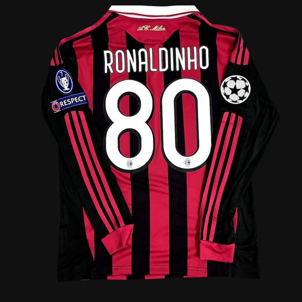 2009/10 AC Milan Home Jersey Long Sleeve - Retro Soccer Jersey