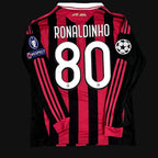 2009/10 AC Milan Home Jersey Long Sleeve - Retro Soccer Jersey