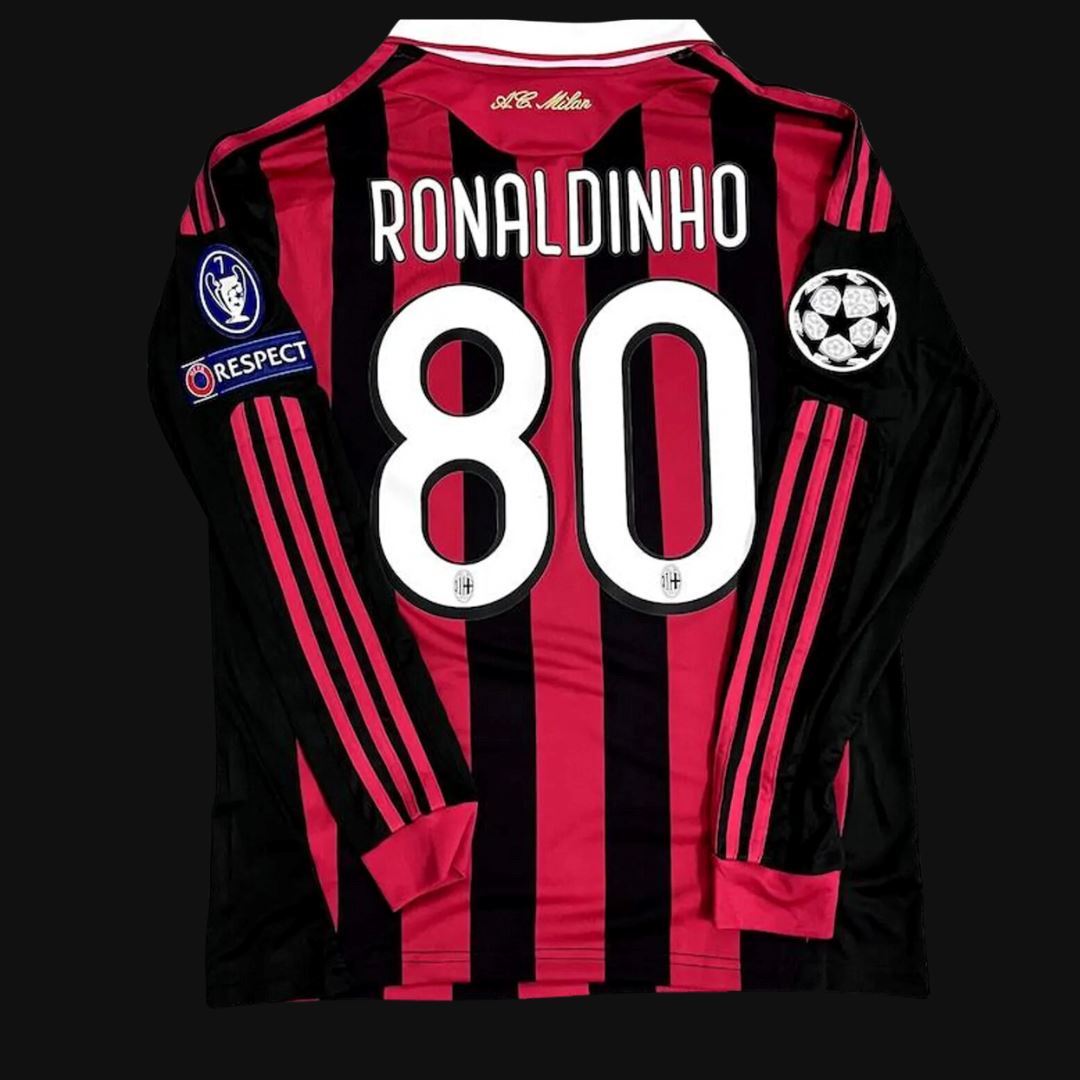 2009/10 AC Milan Home Jersey Long Sleeve - Retro Soccer Jersey