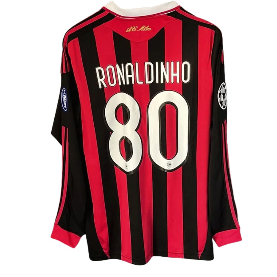 2009/10 AC Milan Home Jersey Long Sleeve - Retro Soccer Jersey