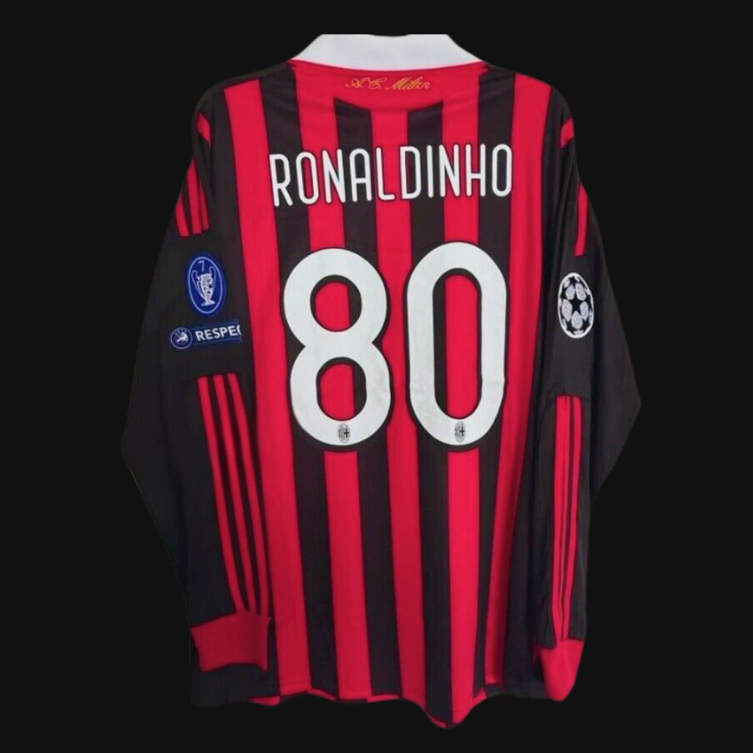 2009/10 AC Milan Home Jersey Long Sleeve - Retro Soccer Jersey