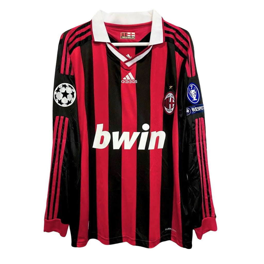 2009/10 AC Milan Home Jersey Long Sleeve - Retro Soccer Jersey