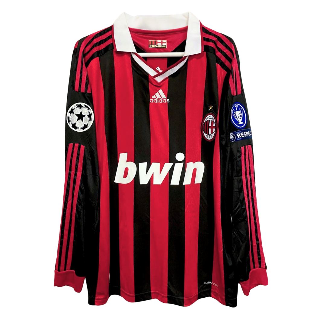 2009/10 AC Milan Home Jersey Long Sleeve - Retro Soccer Jersey