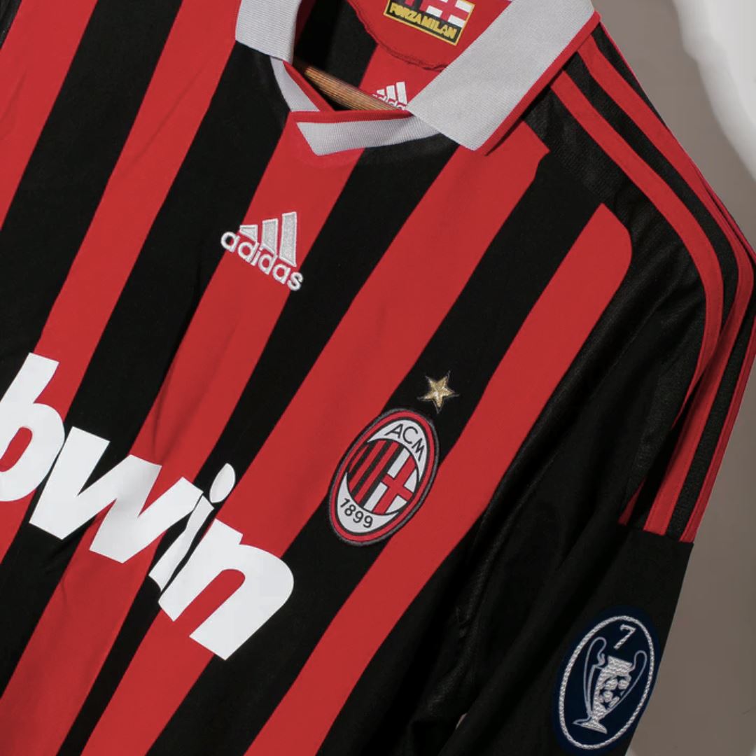 2009/10 AC Milan Home Jersey Long Sleeve - Retro Soccer Jersey