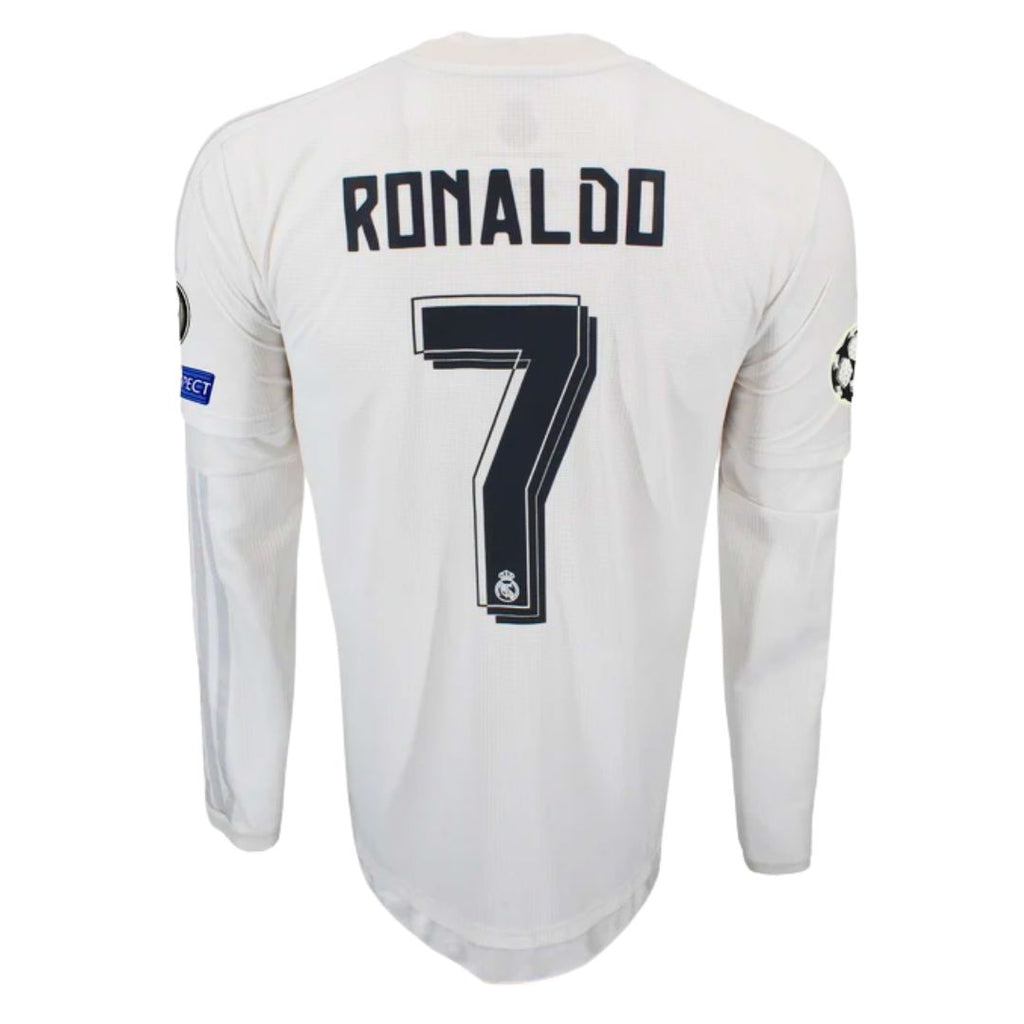2016 Real Madrid Home Shirt UCL Final L/Sleeve Ronaldo 7 - Retro Soccer Jersey