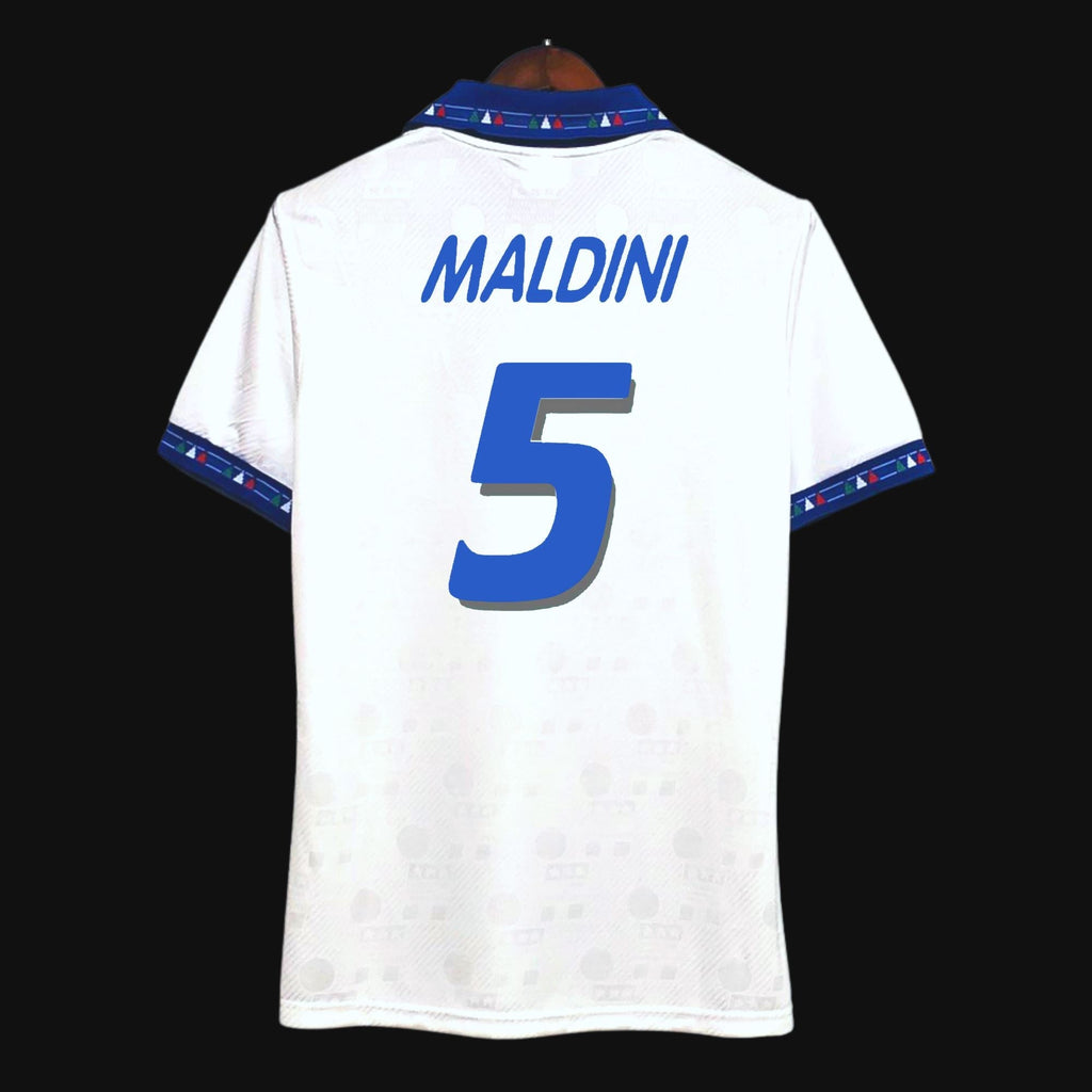1994/95 Italy Away Jersey Maldini #5 - Retro Soccer Jersey