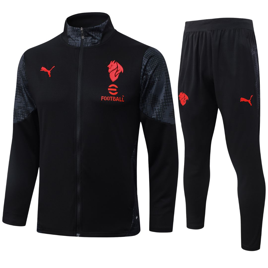 AC Milan 2025/26 Black Training Tracksuit - Retro Tracksuit