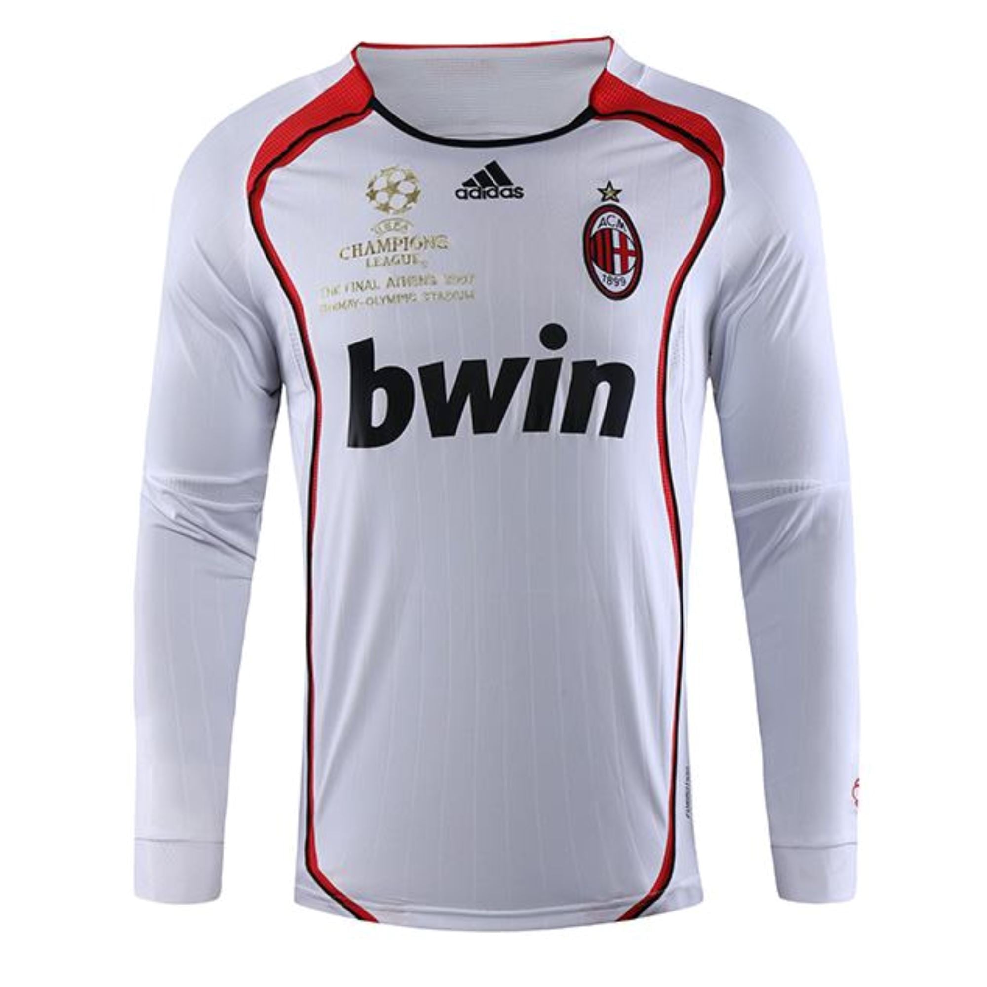 AC Milan 2006/07 UEFA Champions League Final Jersey L / Sleeve - Retro Soccer Jersey