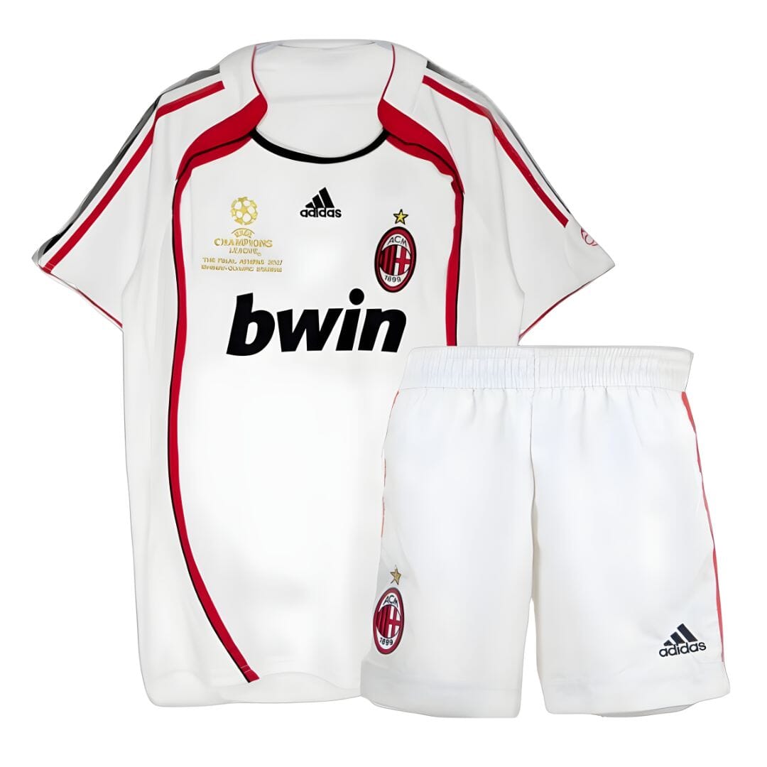 AC Milan 2006/07 UEFA Champions League Final Away Jersey Kids - Retro Soccer Jersey