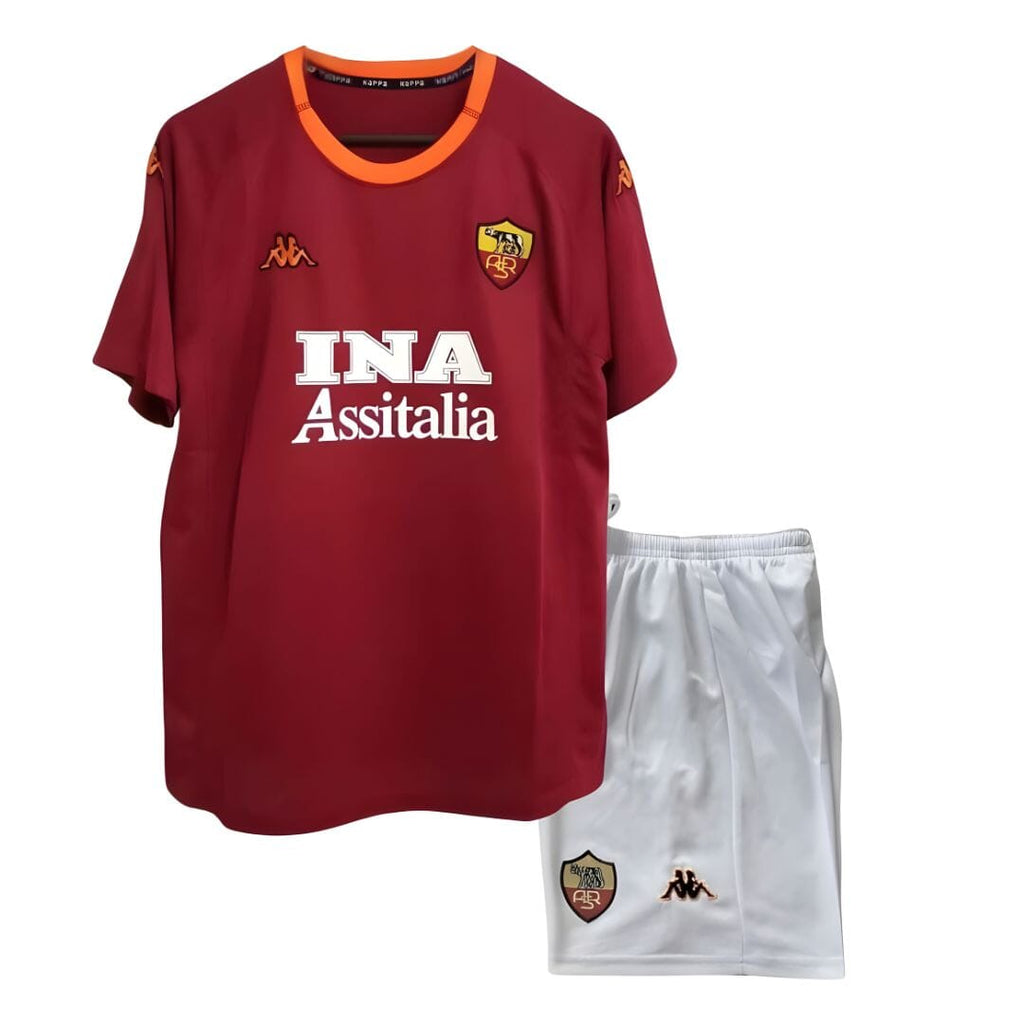 AS Roma 2000/01 Home Jersey Kids Retro Edition - Retro Soccer Jersey