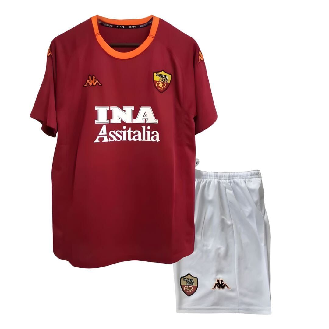 AS Roma 2000/01 Home Jersey Kids Retro Edition - Retro Soccer Jersey