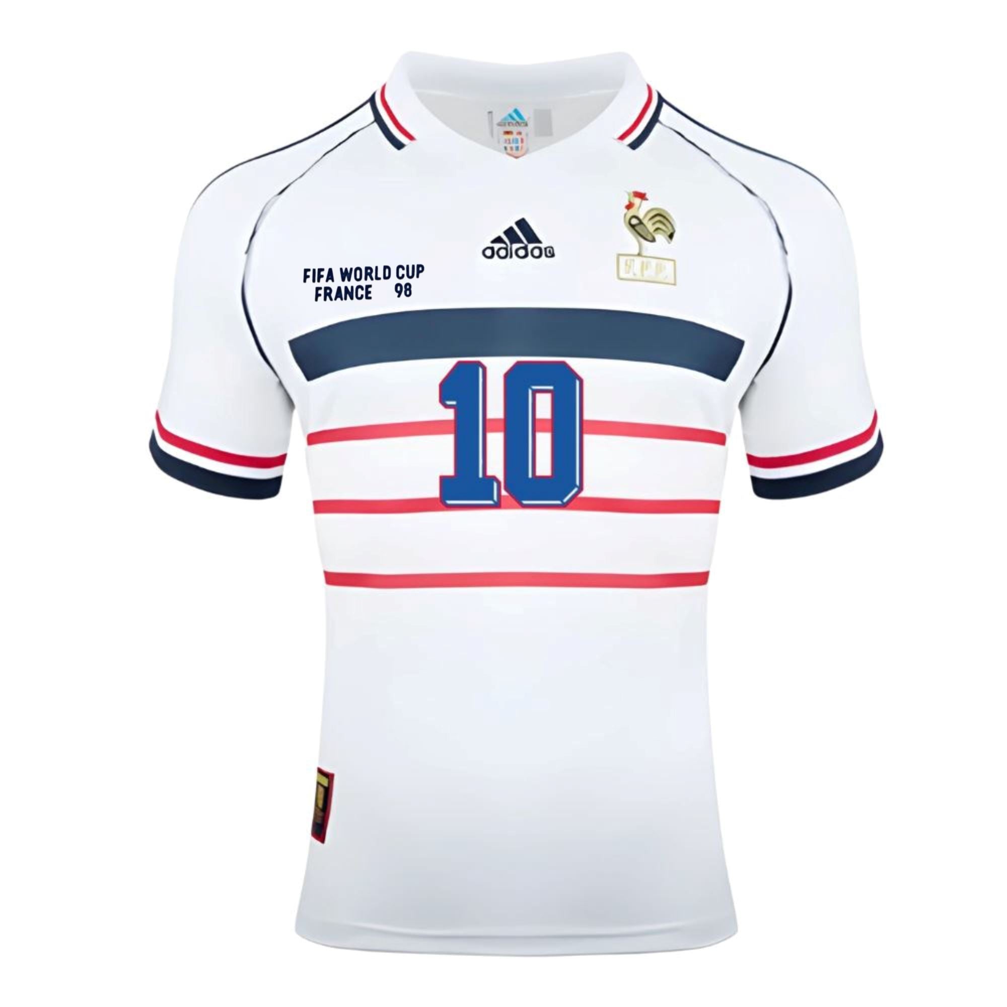 France 1998 World Cup Away Jersey Zidane 10 - Retro Soccer Jersey