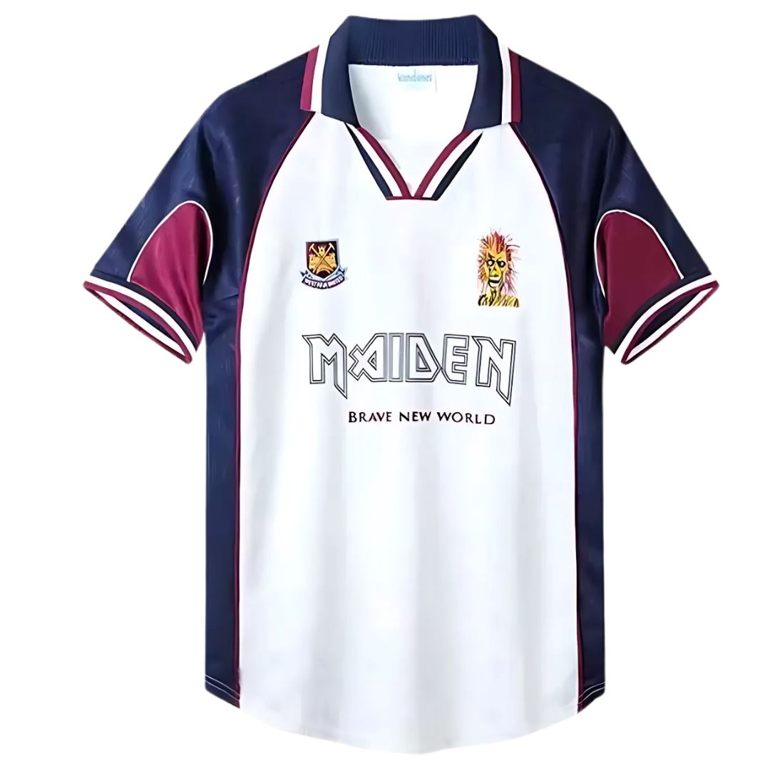 Iron Maiden X West Ham 1999/2001 Away Shirt - Retro Soccer Jersey
