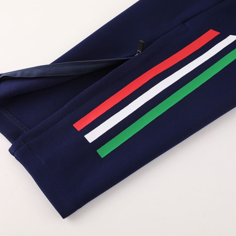 Italy FIGC Navy Full Zip Training Tracksuit 24/25 - Retro Tracksuit