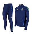 Italy FIGC Navy Quarter Zip Drill Tracksuit 24/25 - Retro Tracksuit