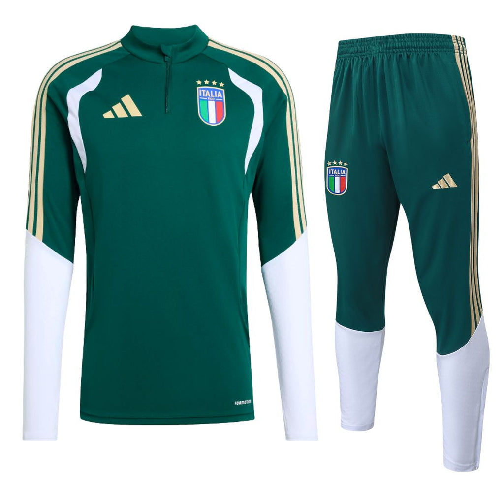 2026 Italy FIGC Training Tracksuit Green - Retro Tracksuit