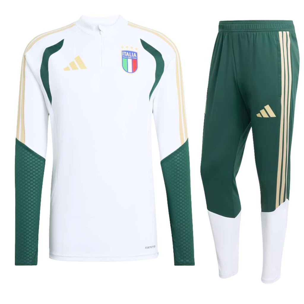 2026 Italy FIGC Training Tracksuit White - Retro Tracksuit