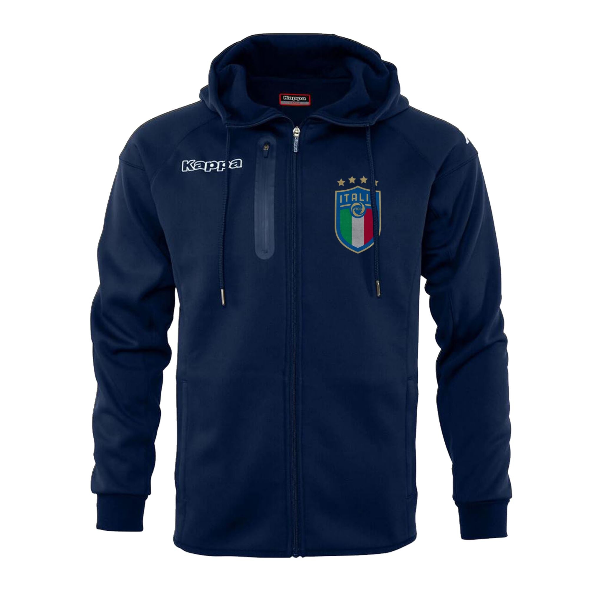 Kappa Italia FIGC Soft Shell Hooded Jacket Navy - Sports Apparel