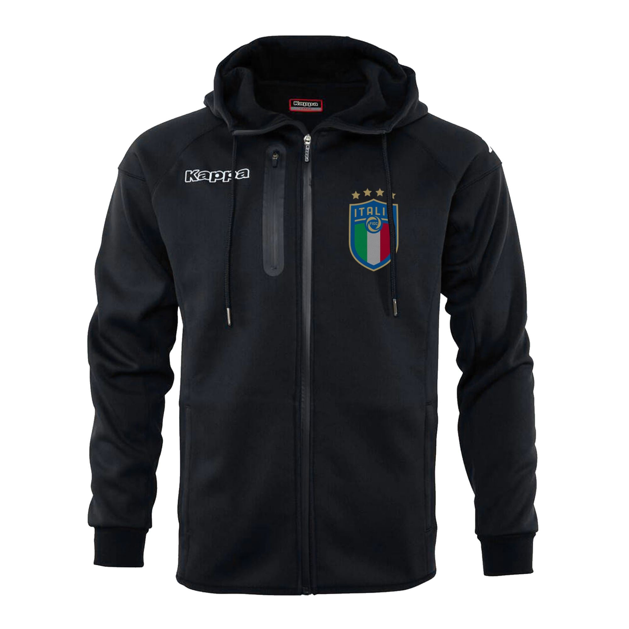 Kappa Italia FIGC Soft Shell Hooded Jacket Black - Sports Apparel