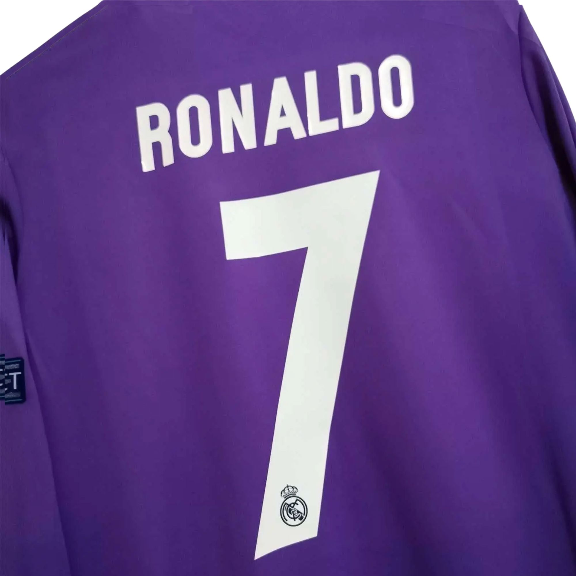 REAL MADRID 2016/17 AWAY CARDIFF FINAL JERSEY L/ SLEEVE RONALDO 7 - Retro Soccer Jersey