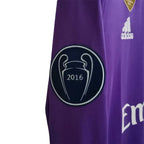 REAL MADRID 2016/17 AWAY CARDIFF FINAL JERSEY L/ SLEEVE RONALDO 7 - Retro Soccer Jersey