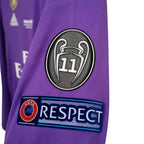 REAL MADRID 2016/17 AWAY CARDIFF FINAL JERSEY L/ SLEEVE RONALDO 7 - Retro Soccer Jersey