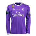 REAL MADRID 2016/17 AWAY CARDIFF FINAL JERSEY L/ SLEEVE RONALDO 7 - Retro Soccer Jersey