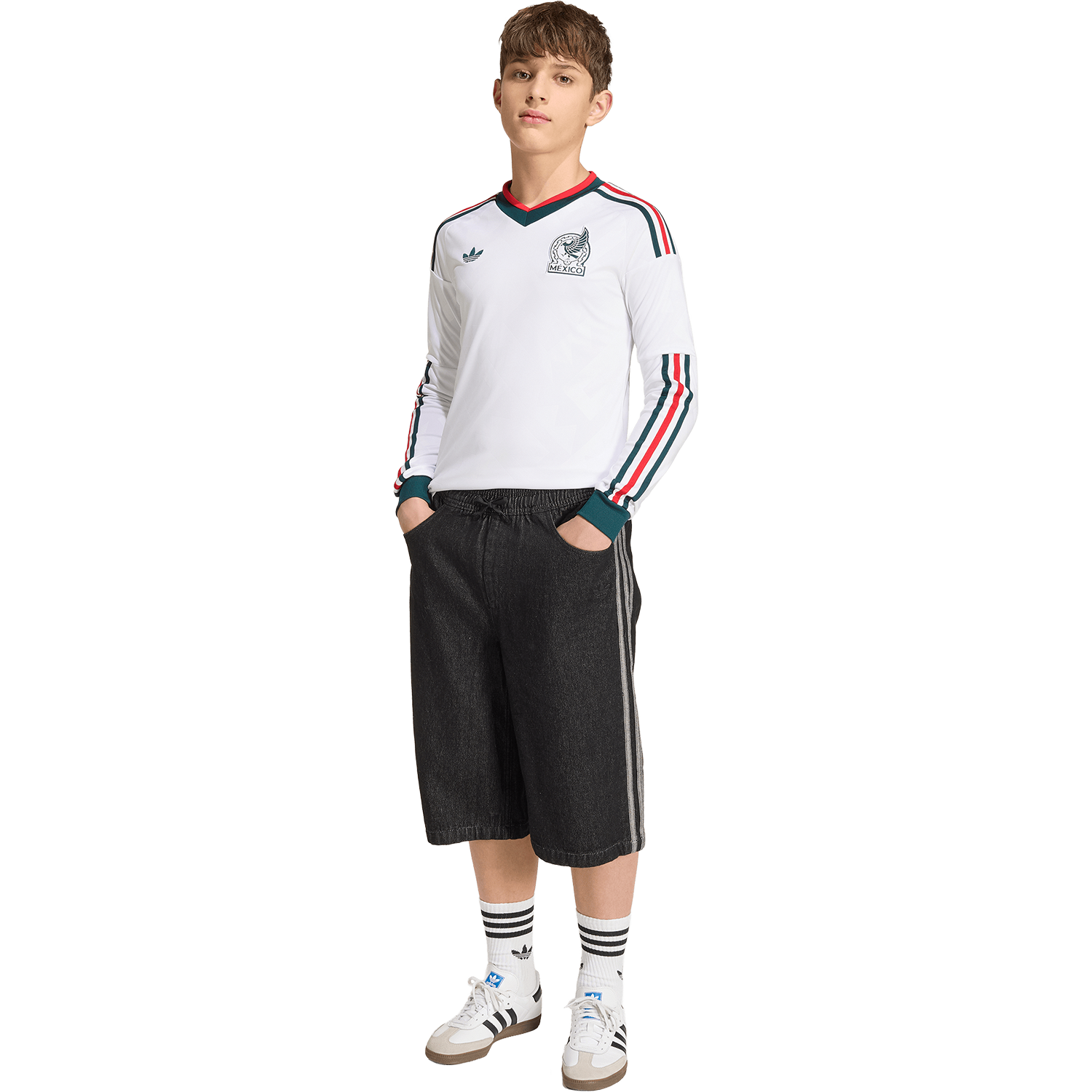 Youth Mexico Away 2026 Stadium Long Sleeve Jersey - Soccer Jersey